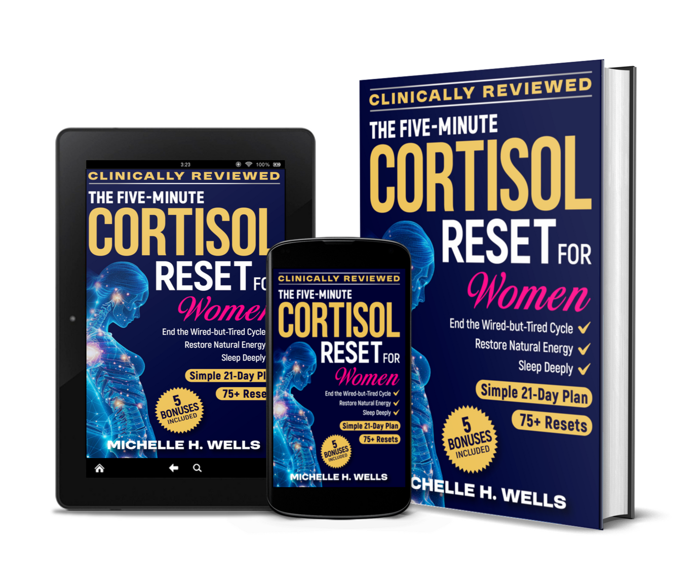 The Five-Minute Cortisol Reset for Women A Science-Backed 21-Day Nervous System Plan. Somatic Exercises to Reduce Stress, Recover from Burnout, Clear Brain Fog, Boost Energy and Sleep Better